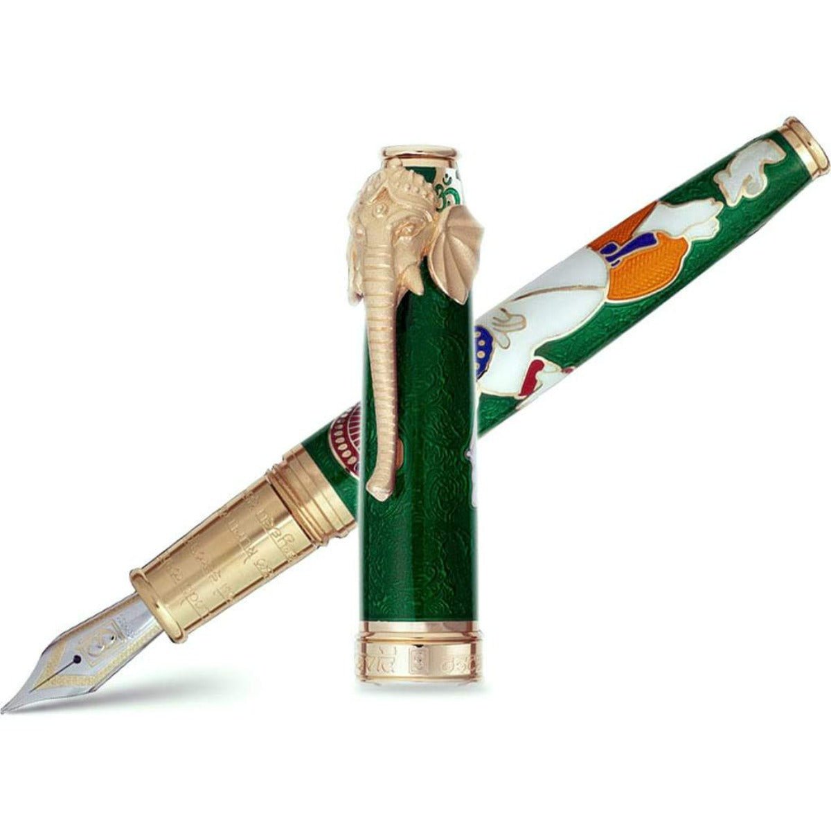 David Oscarson Lord Ganesha Fountain Pen - Emerald Green - Pen Boutique Ltd