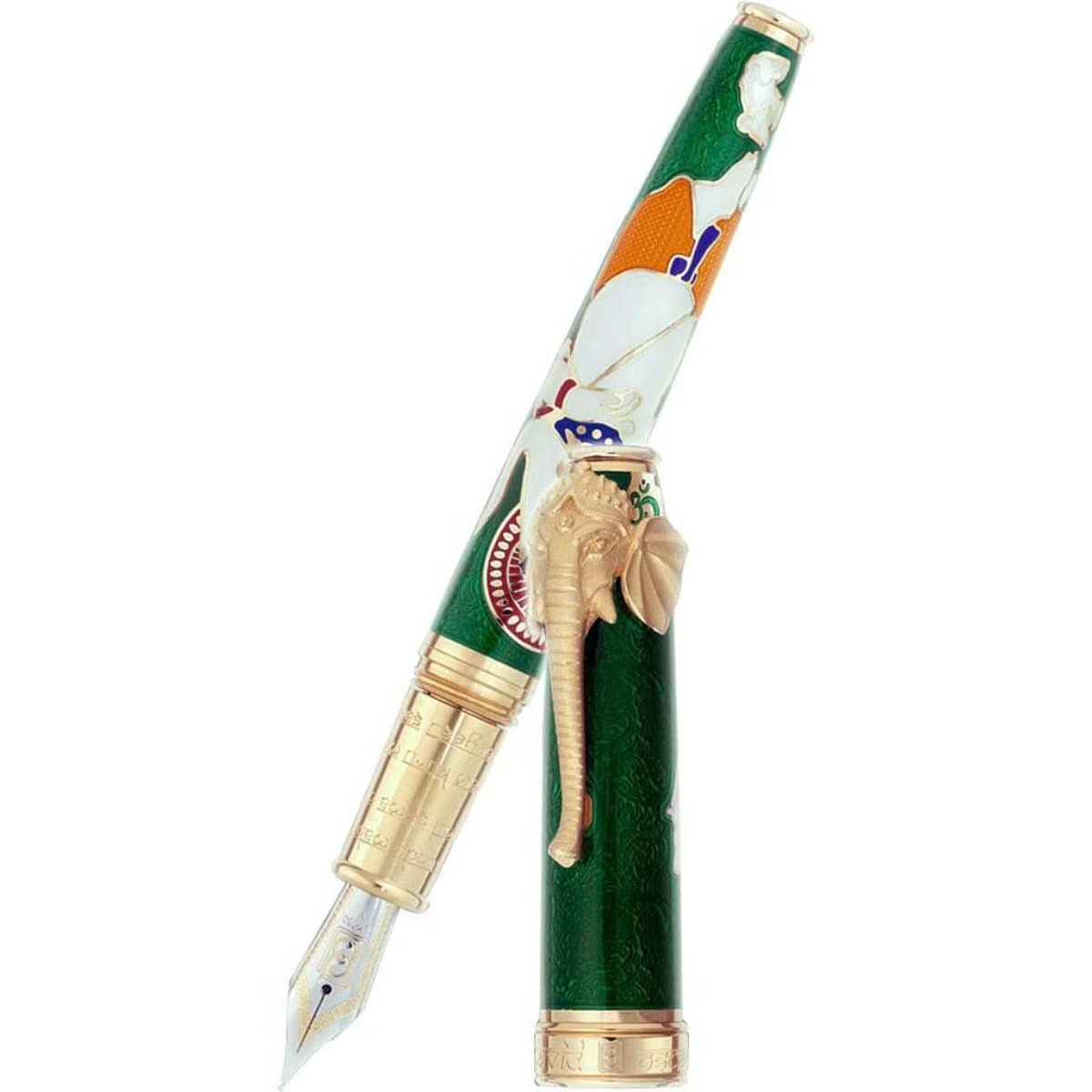 David Oscarson Lord Ganesha Fountain Pen - Emerald Green - Pen Boutique Ltd