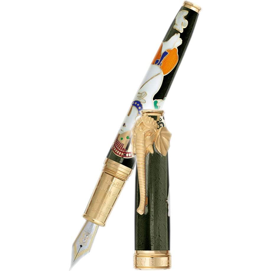 David Oscarson Lord Ganesha Fountain Pen - Mossy Black - Pen Boutique Ltd