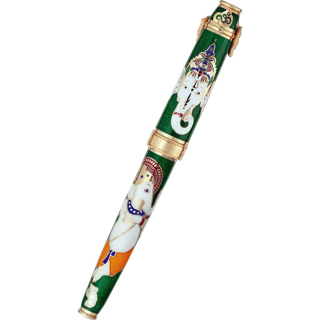 David Oscarson Lord Ganesha Rollerball Pen - Emerald Green - Pen Boutique Ltd