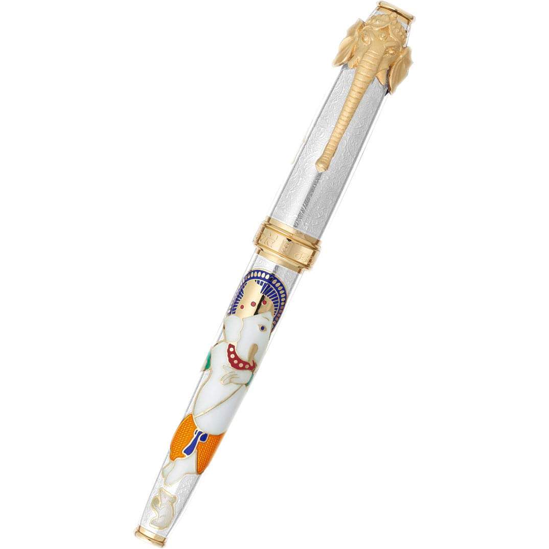 David Oscarson Lord Ganesha Rollerball Pen - White - Pen Boutique Ltd