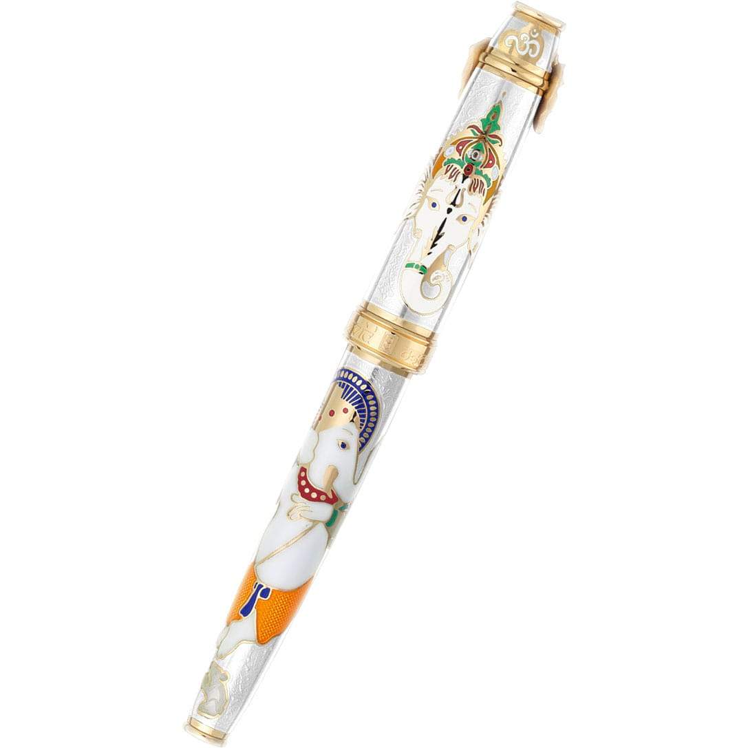 David Oscarson Lord Ganesha Rollerball Pen - White - Pen Boutique Ltd