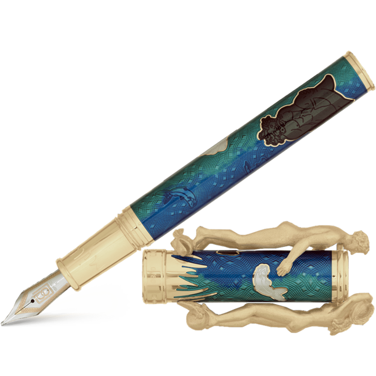 David Oscarson Marriage of the Waters Fountain Pen - Teal - Pen Boutique Ltd