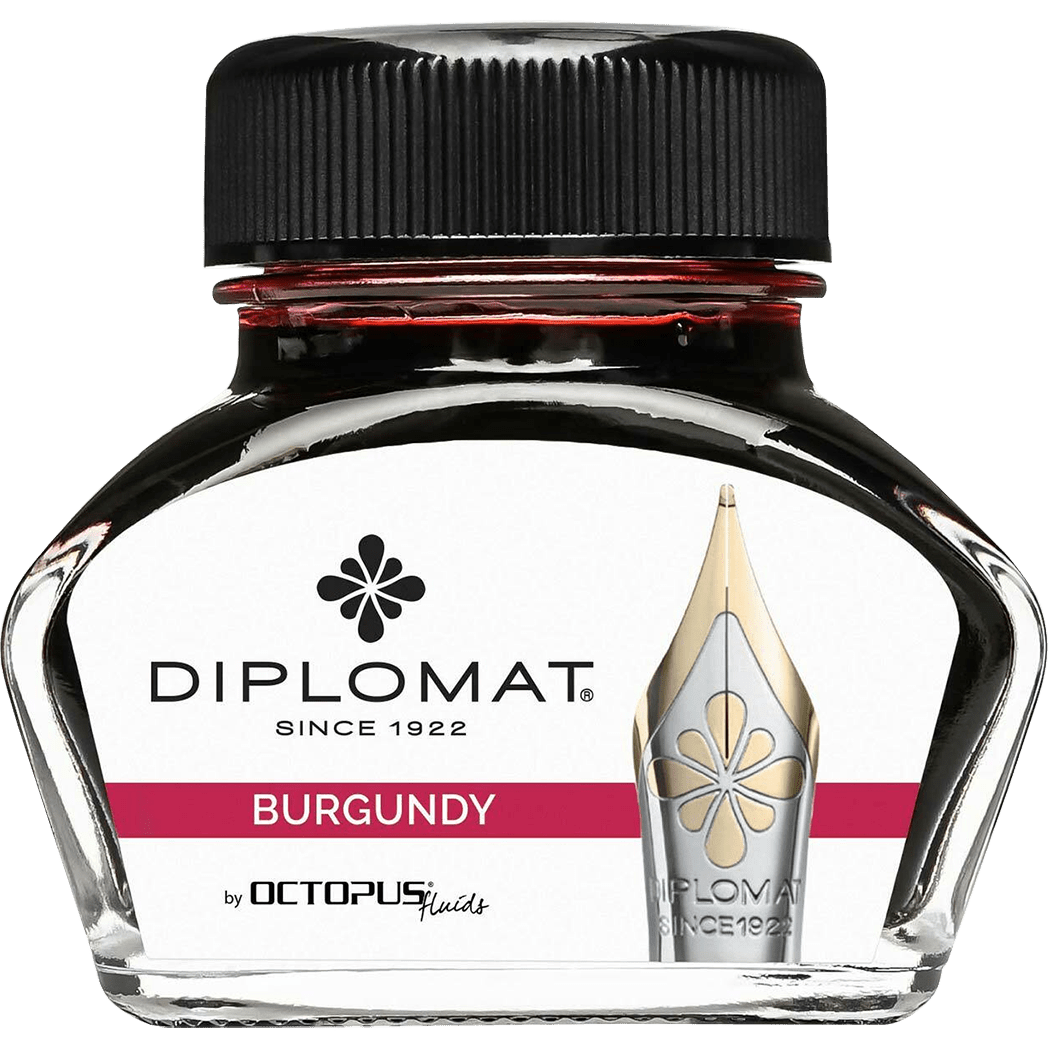 Diplomat Ink Bottle - Burgundy Red - 30 ml - Pen Boutique Ltd