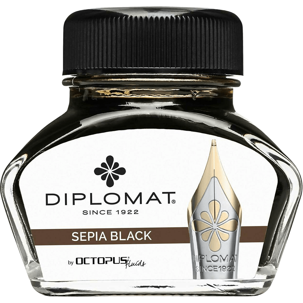Diplomat Ink Bottle - Sepia Black - 30 ml - Pen Boutique Ltd