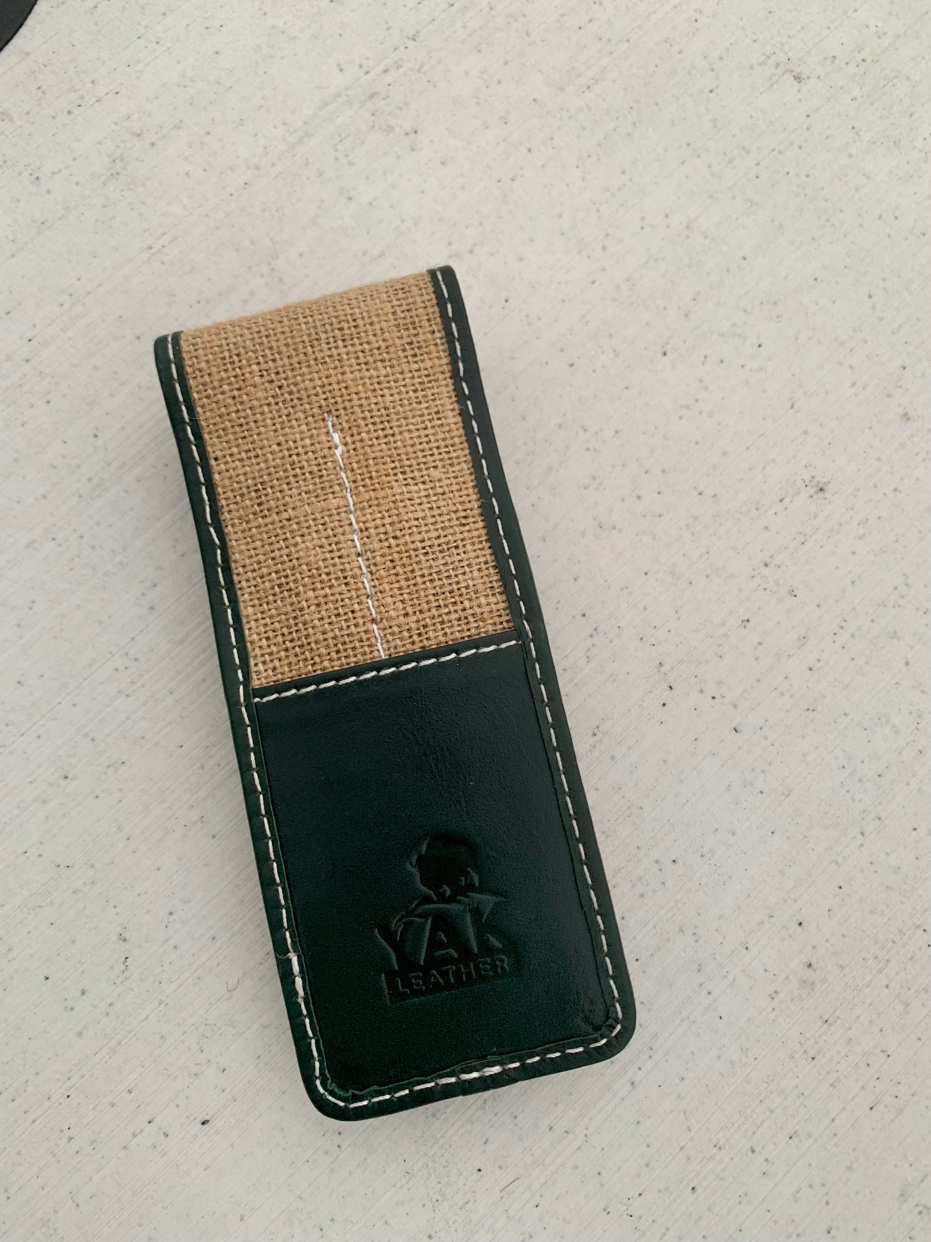 Pen Boutique Yak Leather 2 Pen Jute Cover - Black - Pen Boutique Ltd
