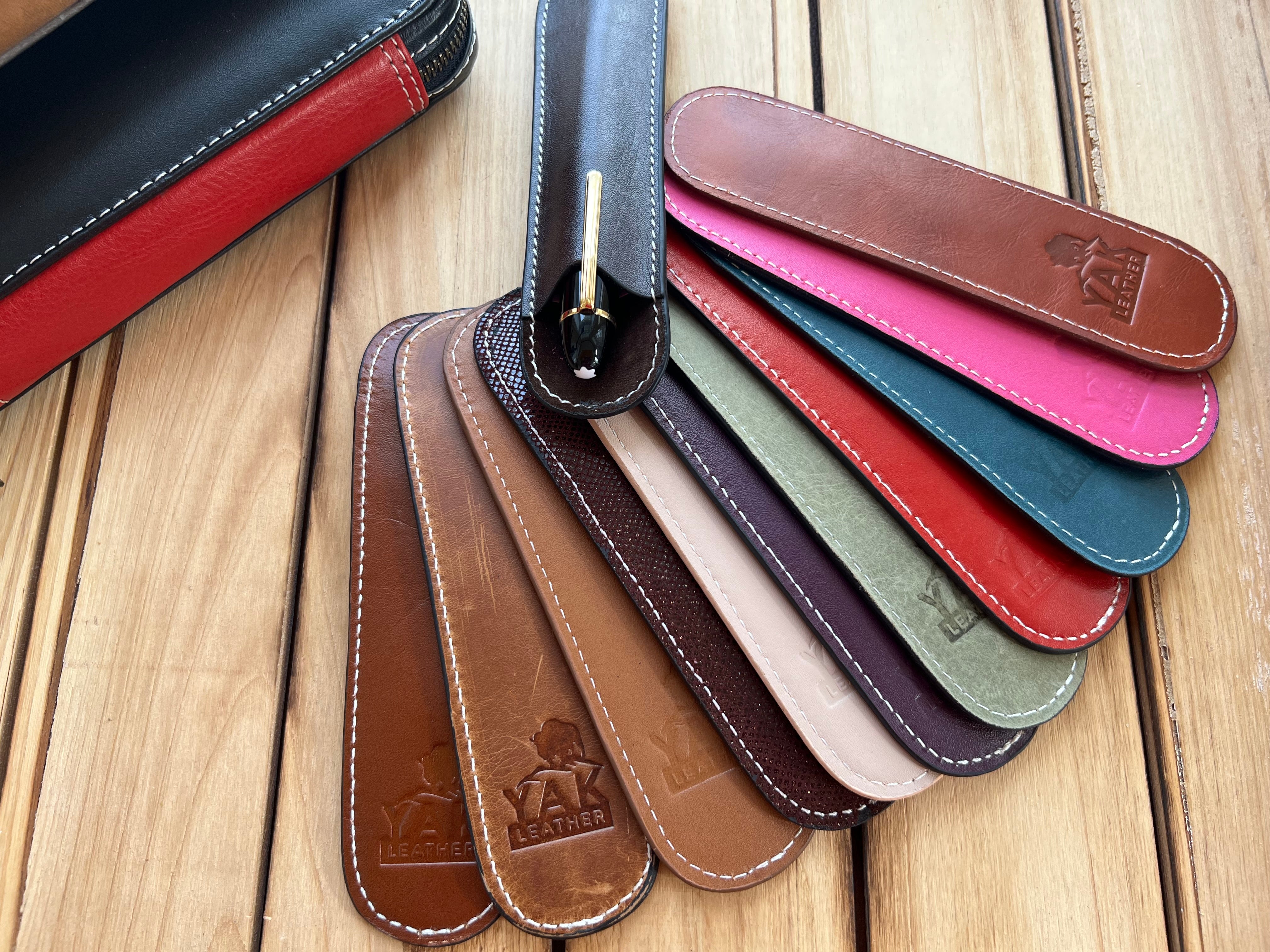 Pen Boutique Yak Leather Single Pen Sleeve - Dark Teal - Pen Boutique Ltd
