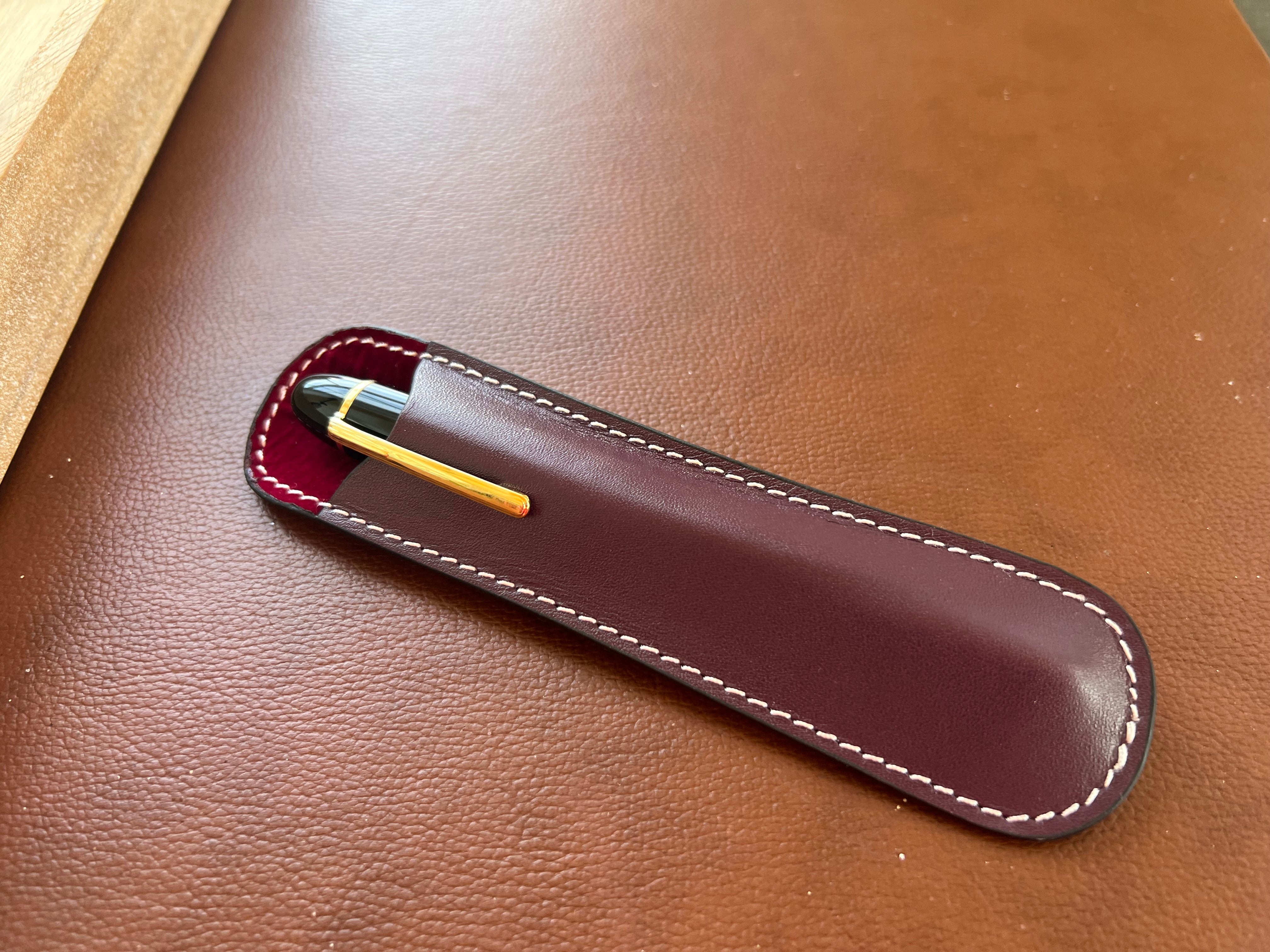 Pen Boutique Yak Leather Single Pen Sleeve - Red - Pen Boutique Ltd