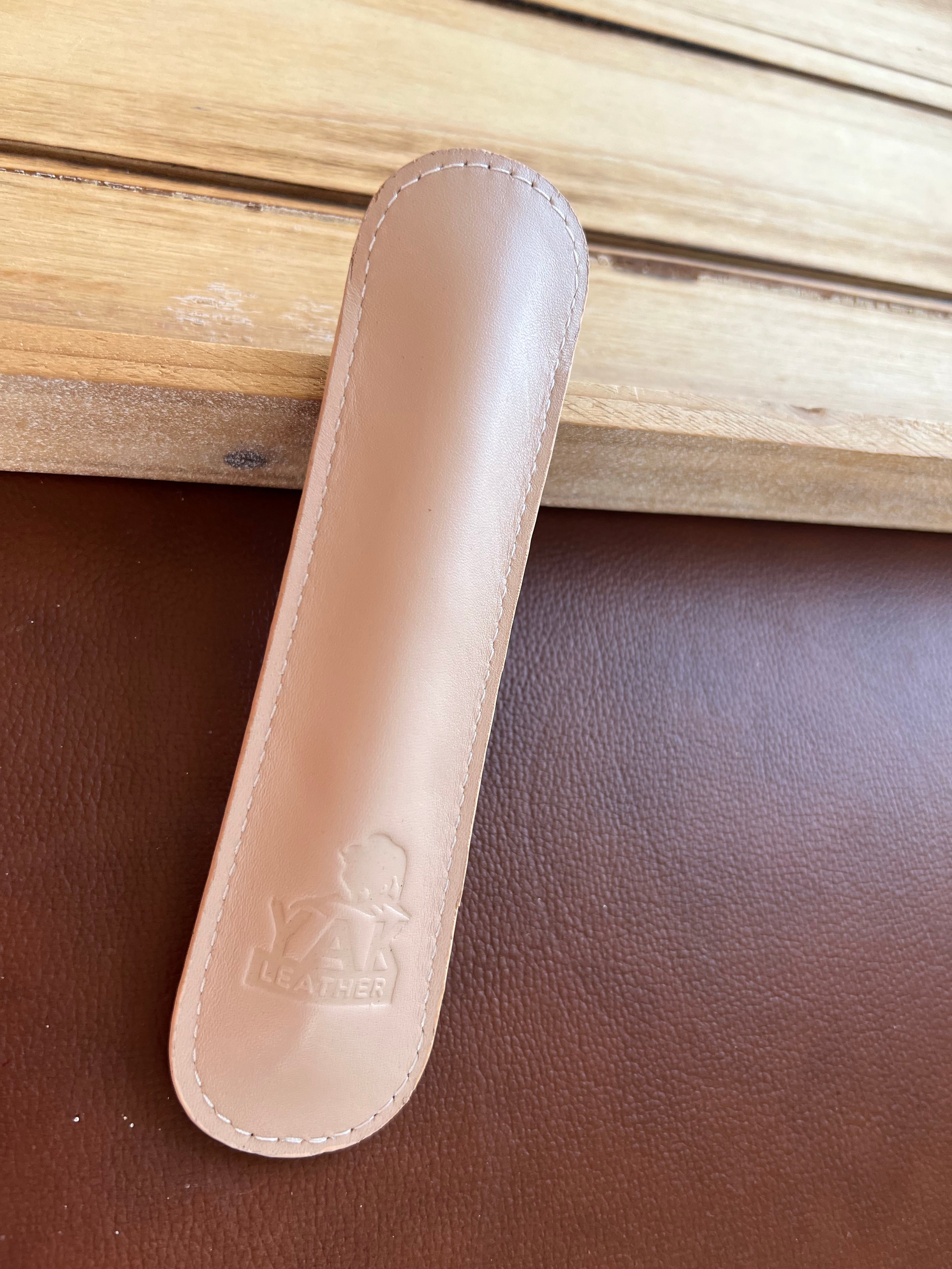 Pen Boutique Yak Leather Single Pen Sleeve - Nude - Pen Boutique Ltd