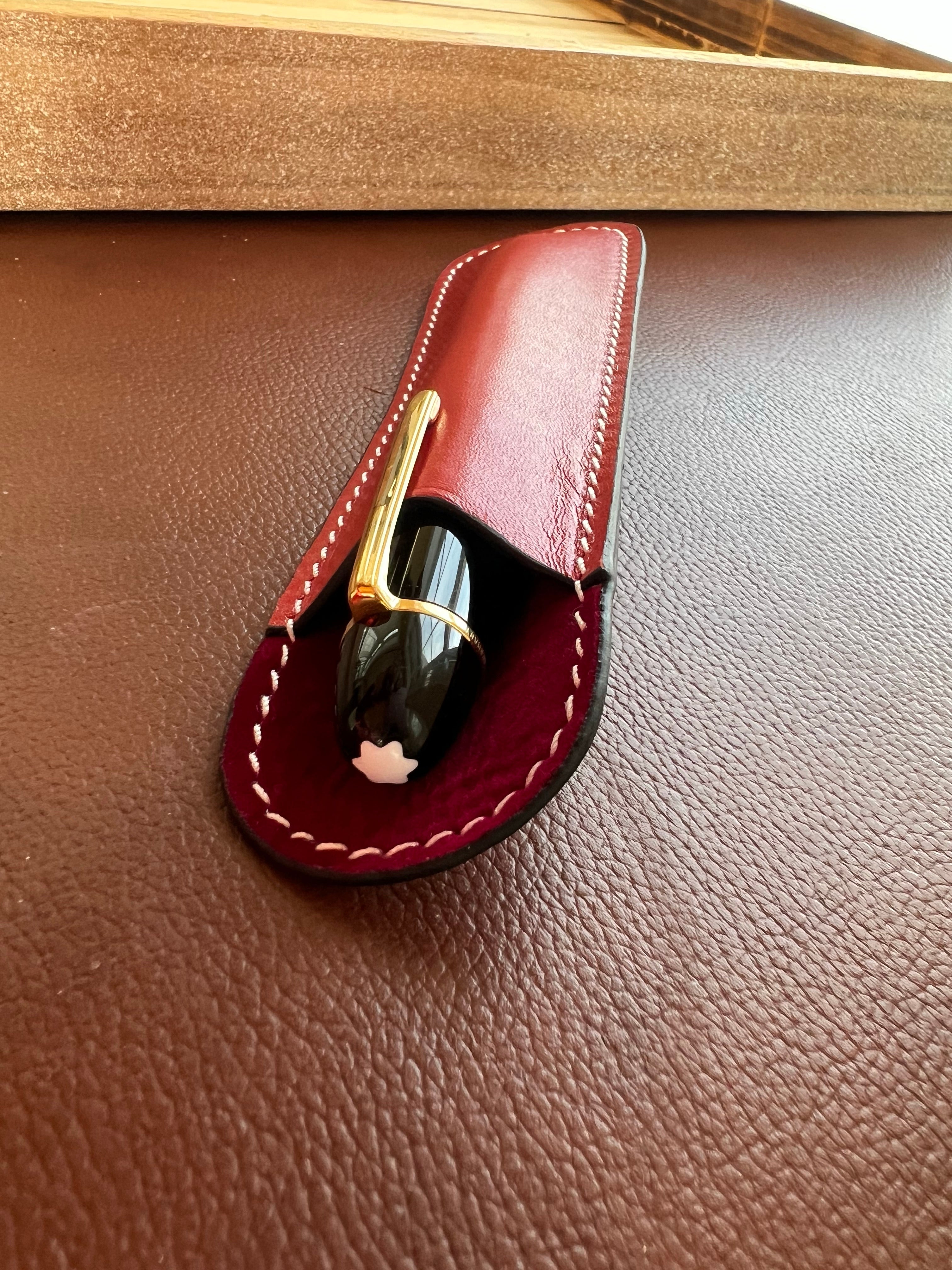 Pen Boutique Yak Leather Single Pen Sleeve - Red - Pen Boutique Ltd