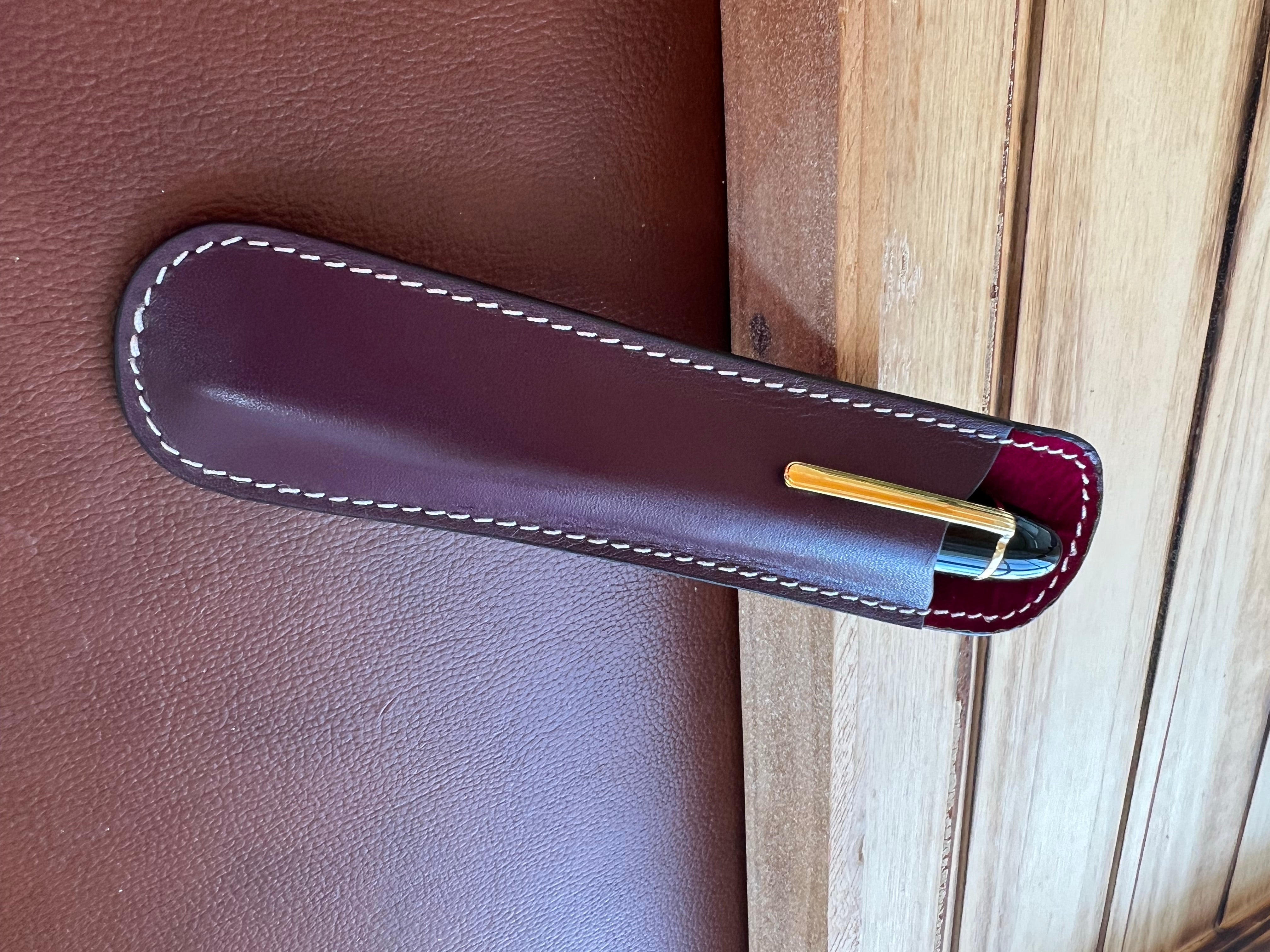 Pen Boutique Yak Leather Single Pen Sleeve - Red - Pen Boutique Ltd
