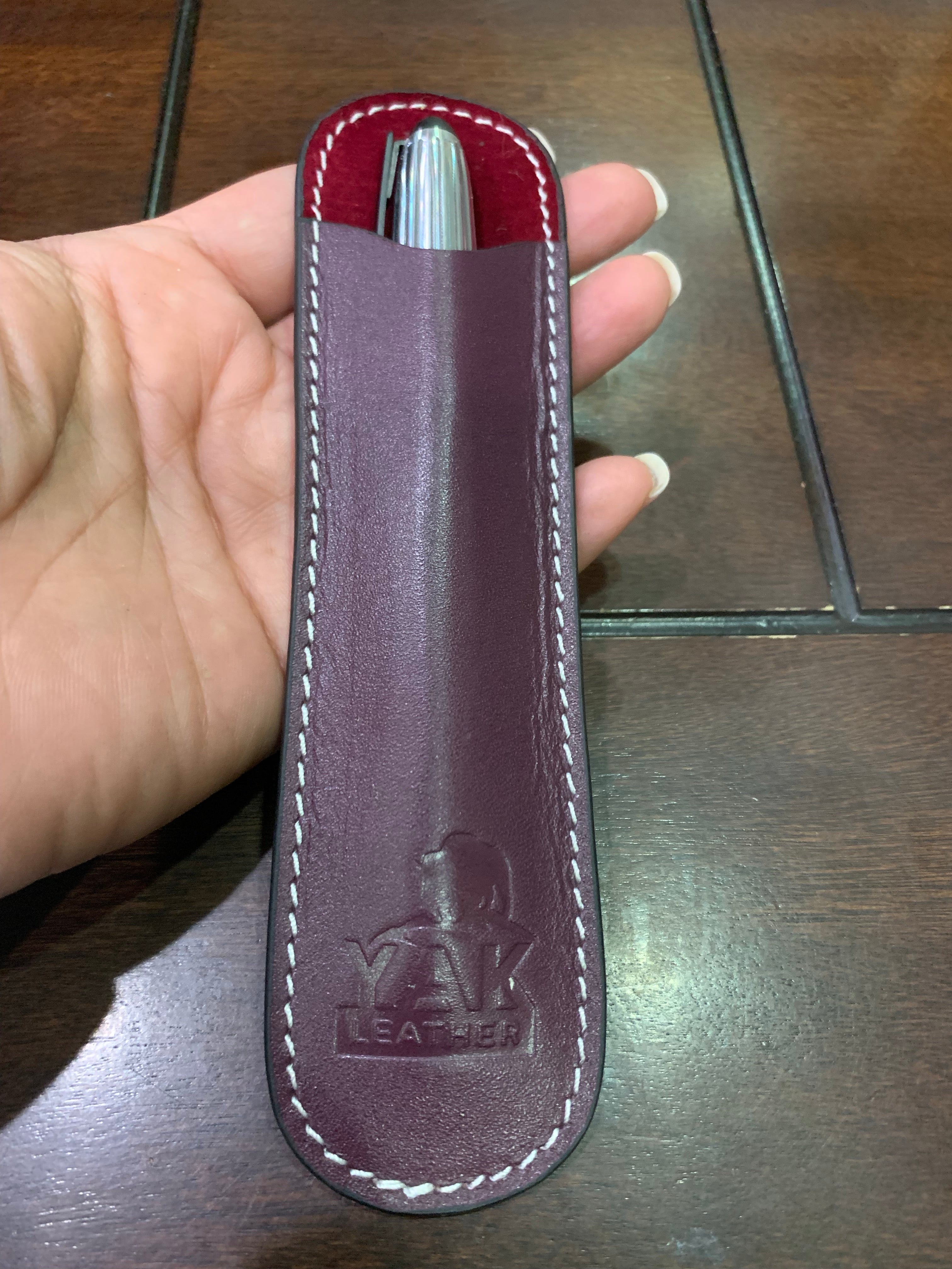Pen Boutique Yak Leather Single Pen Sleeve - Purple - Pen Boutique Ltd