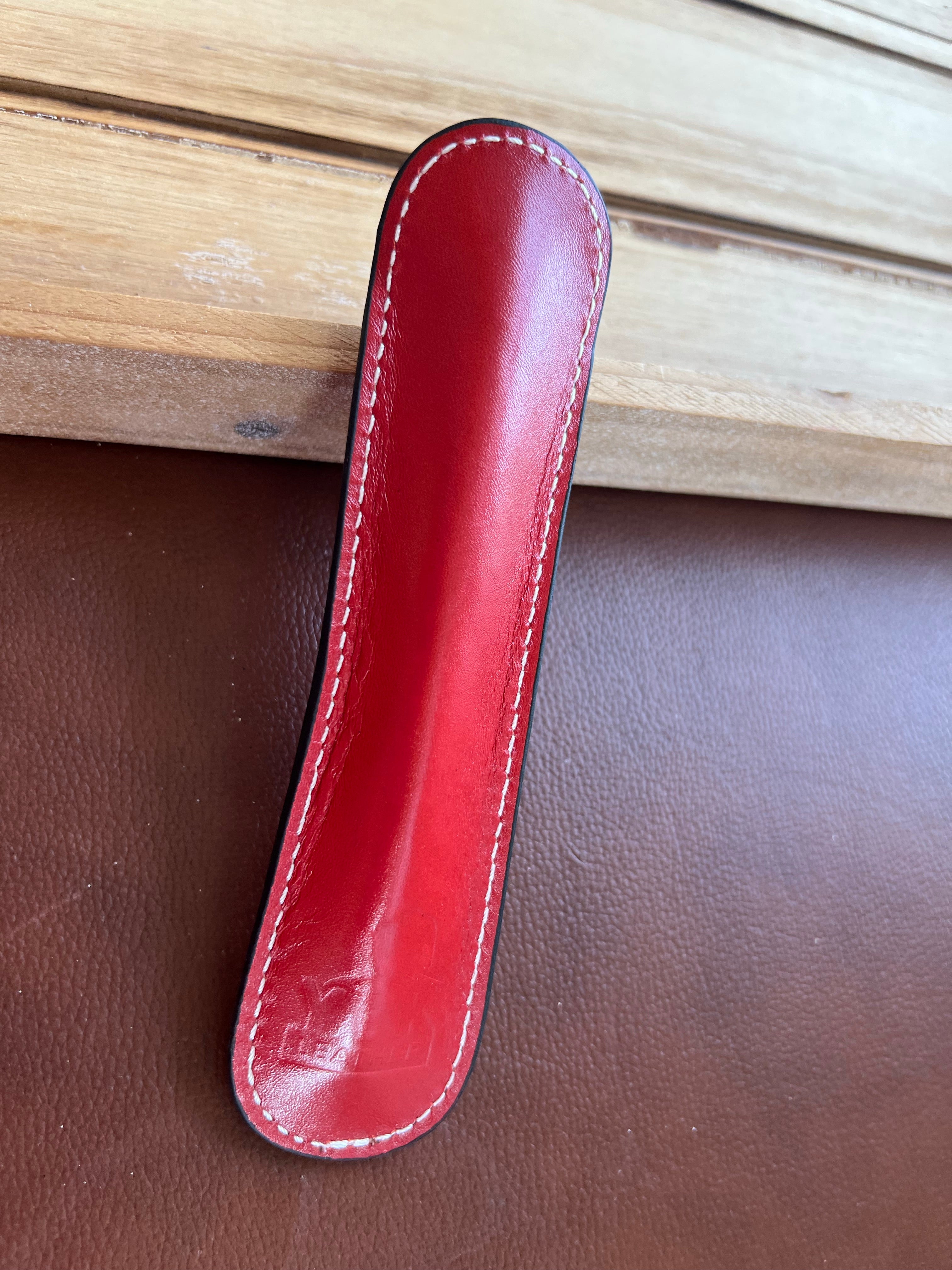 Pen Boutique Yak Leather Single Pen Sleeve - Red - Pen Boutique Ltd
