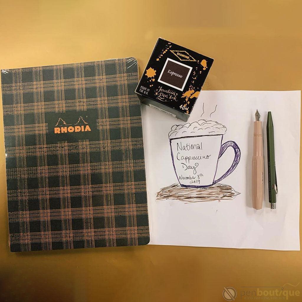 Rhodia Heritage Book Block Notebook - Tartan Graph ( A5 - 6" x 8.24") - Pen Boutique Ltd