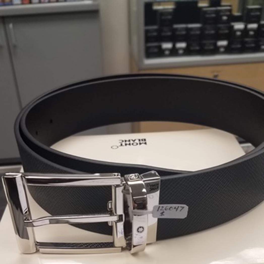 Montblanc Leather Belt - Casual Line - Black (Reversible) - Pen Boutique Ltd