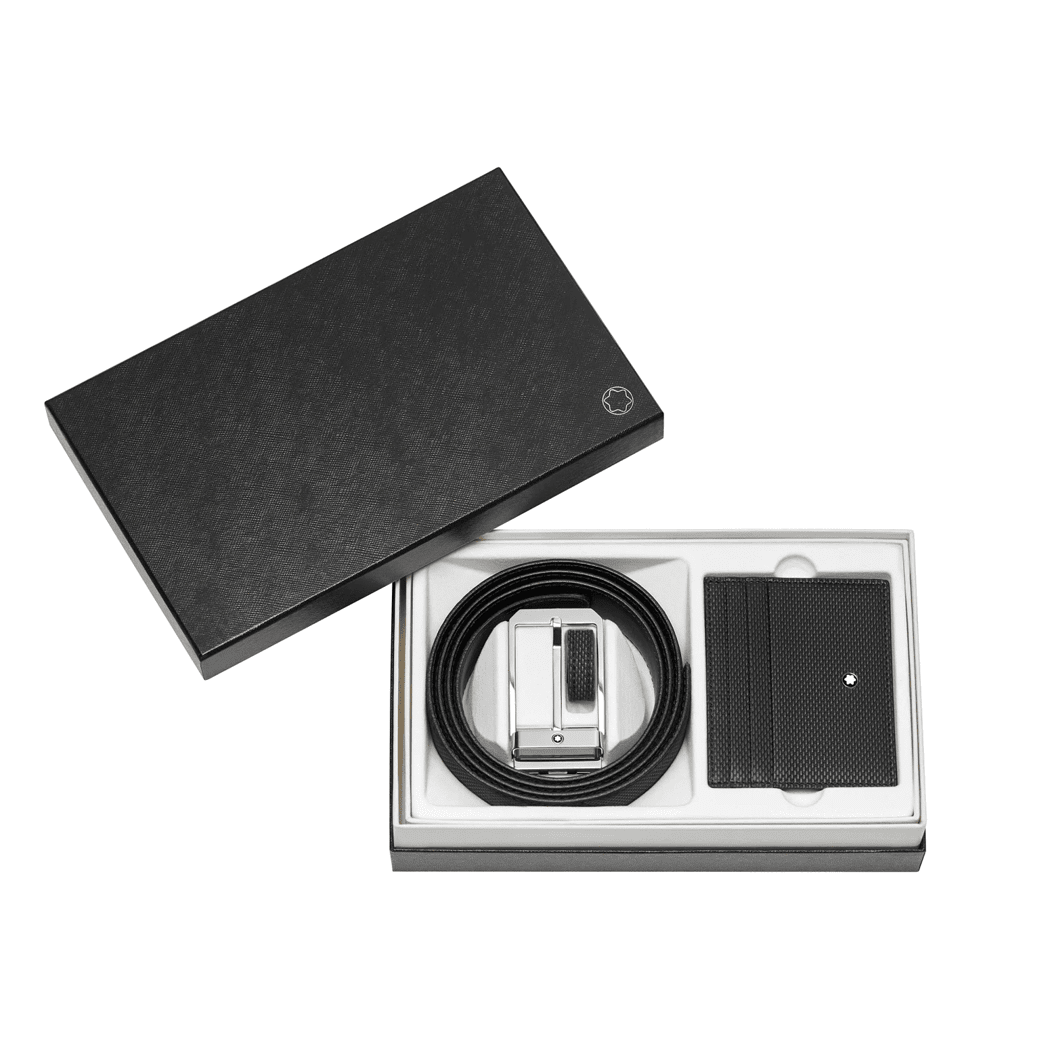 Montblanc Meisterstuck Gift Set - Black (Belt & Pocket Holder) - Pen Boutique Ltd