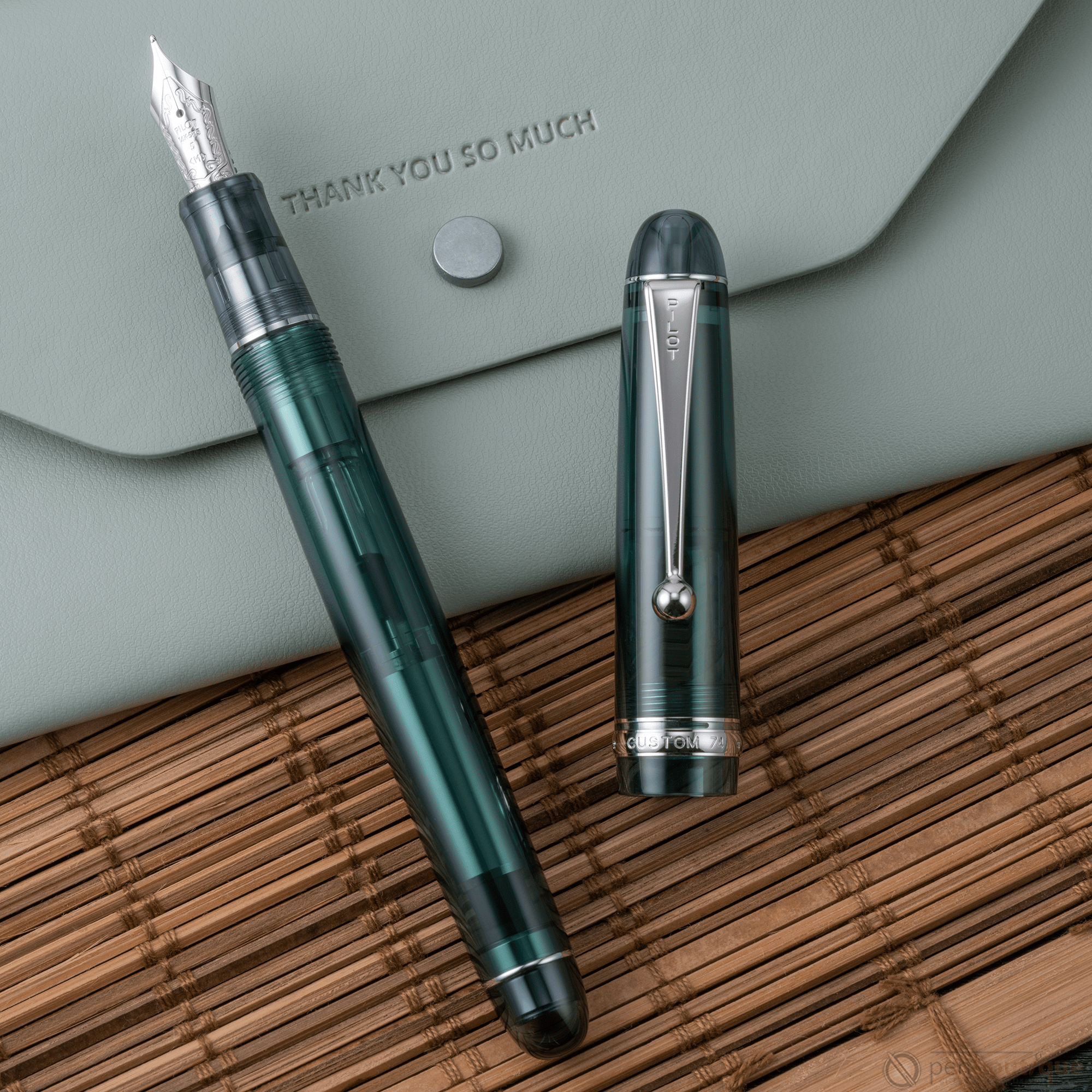 Pilot Custom 74 Fountain Pen - Forest Green - Pen Boutique Ltd