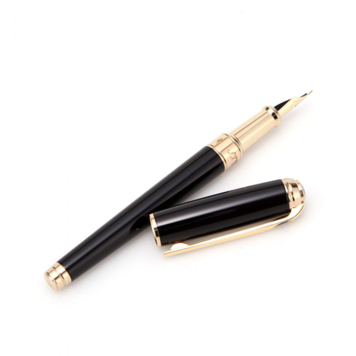 S T Dupont Line D Fountain Pen - Gold - Black - Pen Boutique Ltd