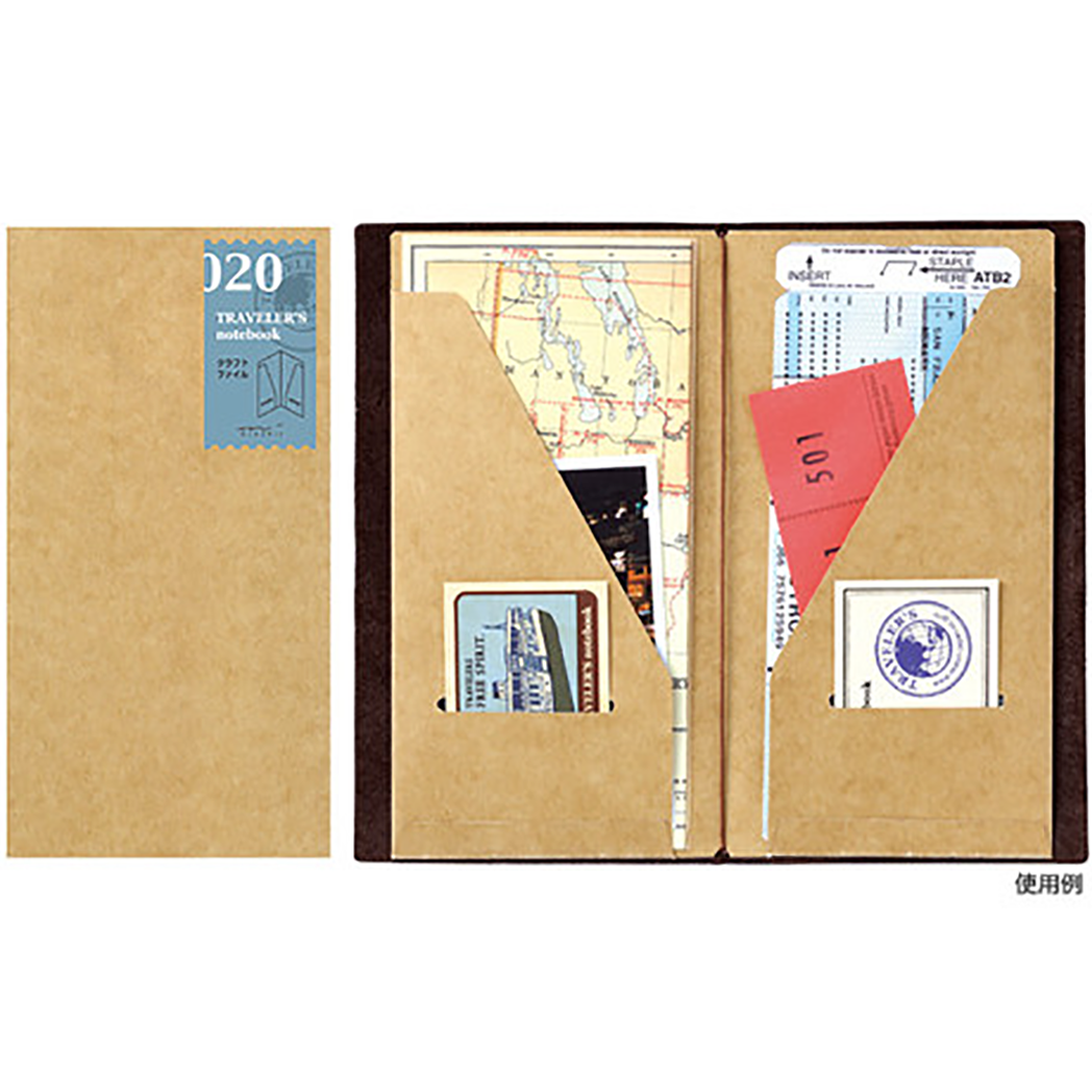 Traveler's Notebook 020 Refill - Regular Size - Kraft File-Pen Boutique Ltd