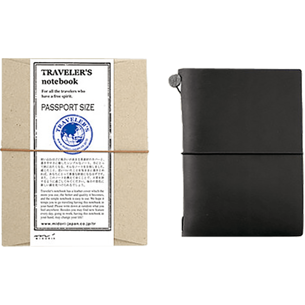 Traveler's Notebook - Black - Passport Size - Pen Boutique Ltd
