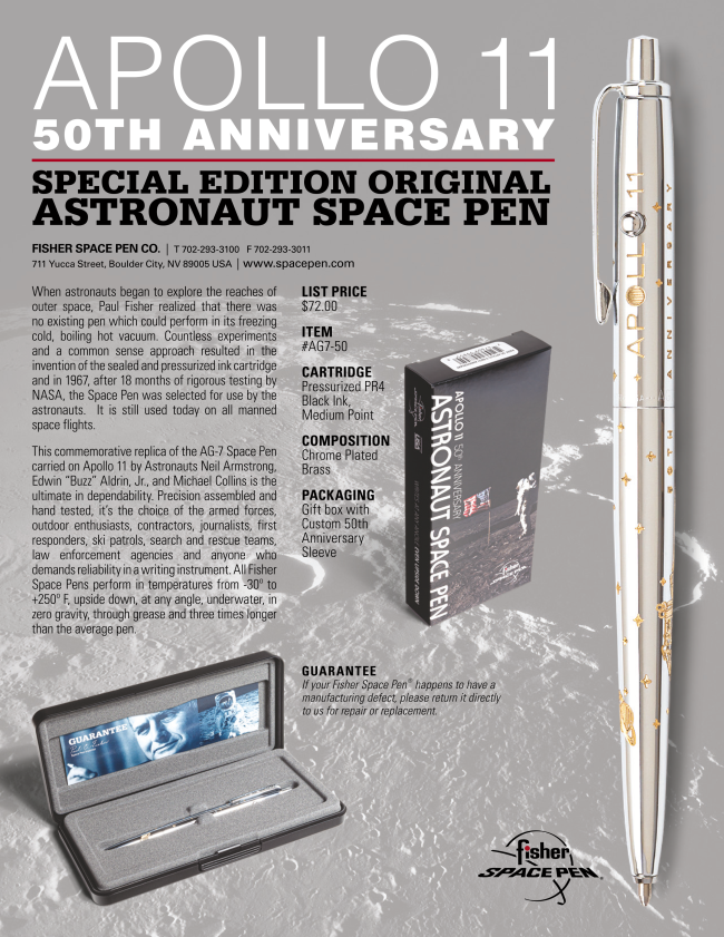 Fisher Space Pen Apollo 11 Astronaut Ballpoint Pen (Special Edition) - Pen Boutique Ltd