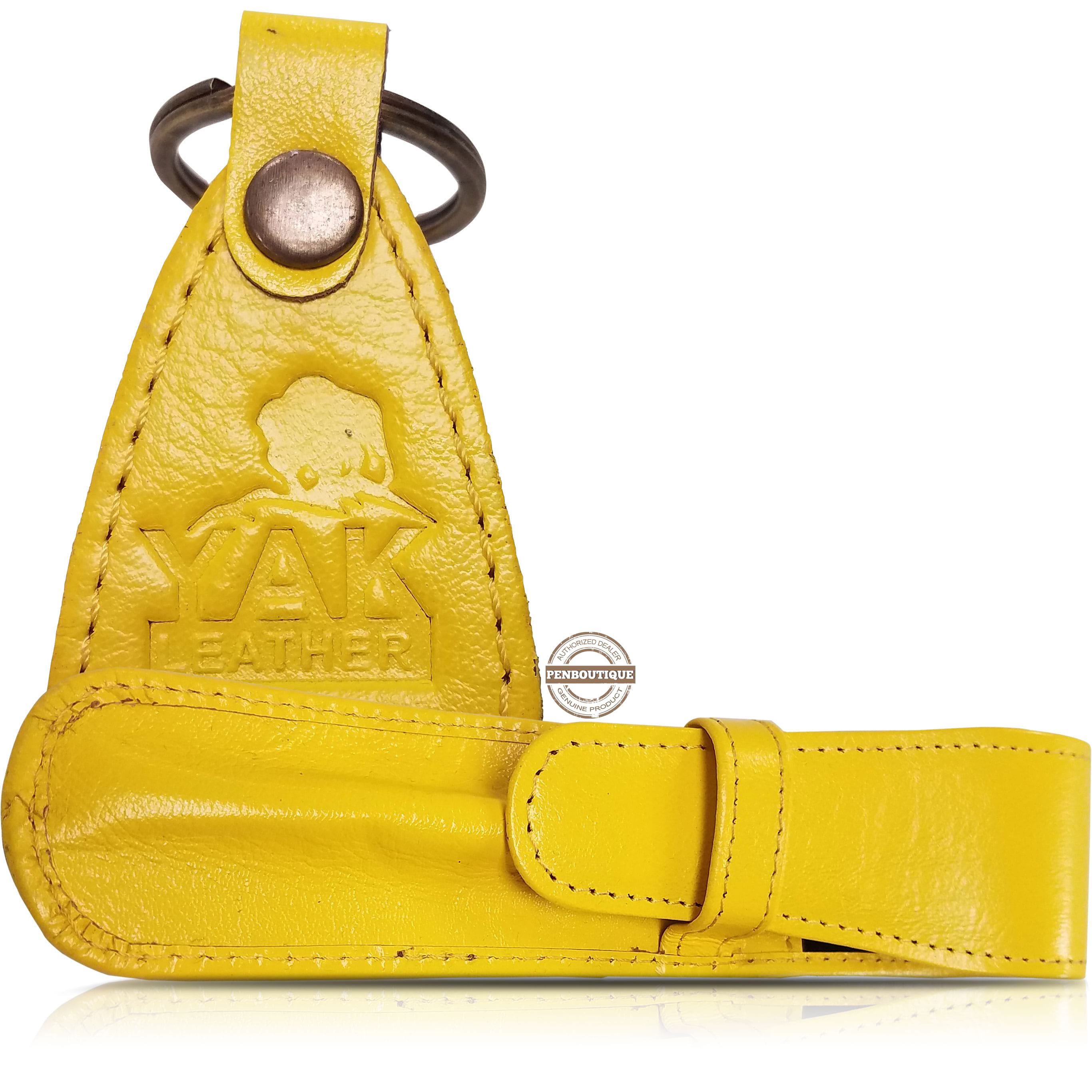 Yak Leather Single Case with Flap - Limoncello - Pen Boutique Ltd