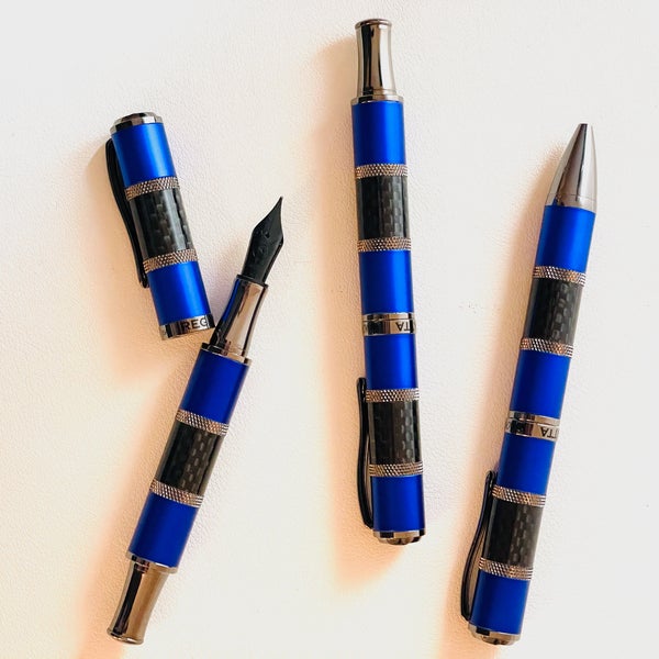 Playing with the Monteverde Regatta Sport Blue Fountain Pen, Rollerball and Ballpoint - Pen Boutique Ltd 