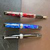 Aurora Optima Auroloide Fountain Pen - Blue - Silver Trim - Pen Boutique Ltd