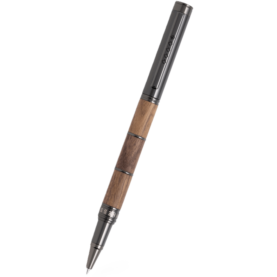 Tom Hessin Revolution Rustic Rollerball Pen – Walnut Wood Barrel & Gunmetal Trim - Pen Boutique Ltd