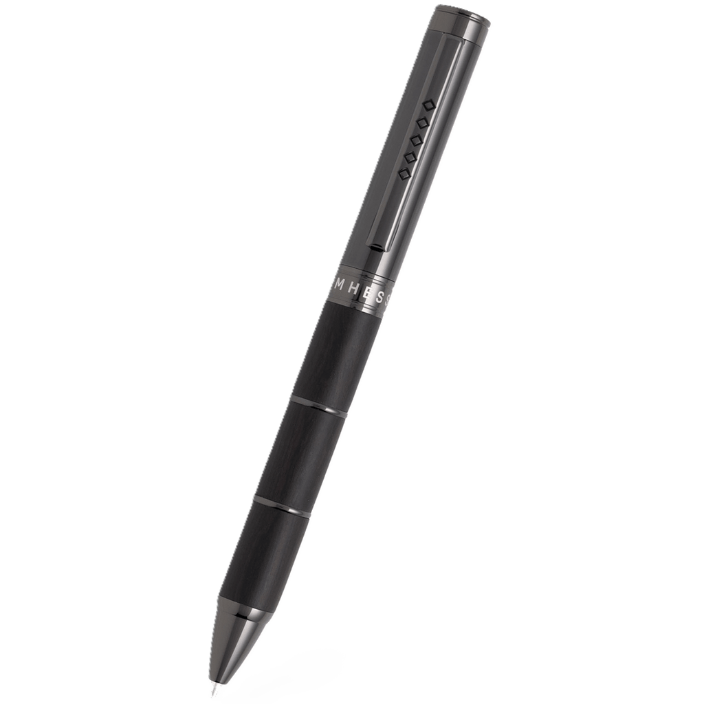 Tom Hessin Revolution Charcoal Ballpoint Pen Wooden Barrel & Gunmetal Trim - Pen Boutique Ltd