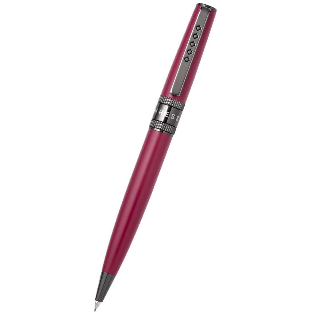 Tom Hessin Rebel "Jewellers Rouge" Mechanical Pencil – Gunmetal Trim - Pen Boutique Ltd