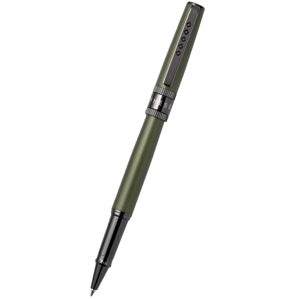 Tom Hessin Rebel "Garrison Green" Rollerball Pen – Gunmetal Trim - Pen Boutique Ltd