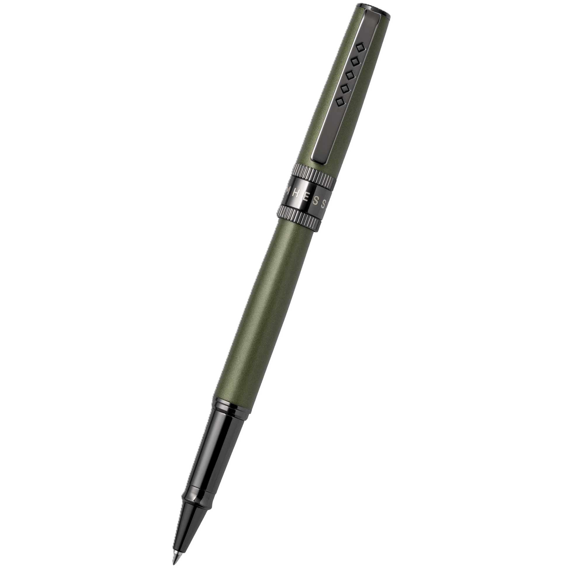 Tom Hessin Rebel "Garrison Green" Rollerball Pen – Gunmetal Trim - Pen Boutique Ltd
