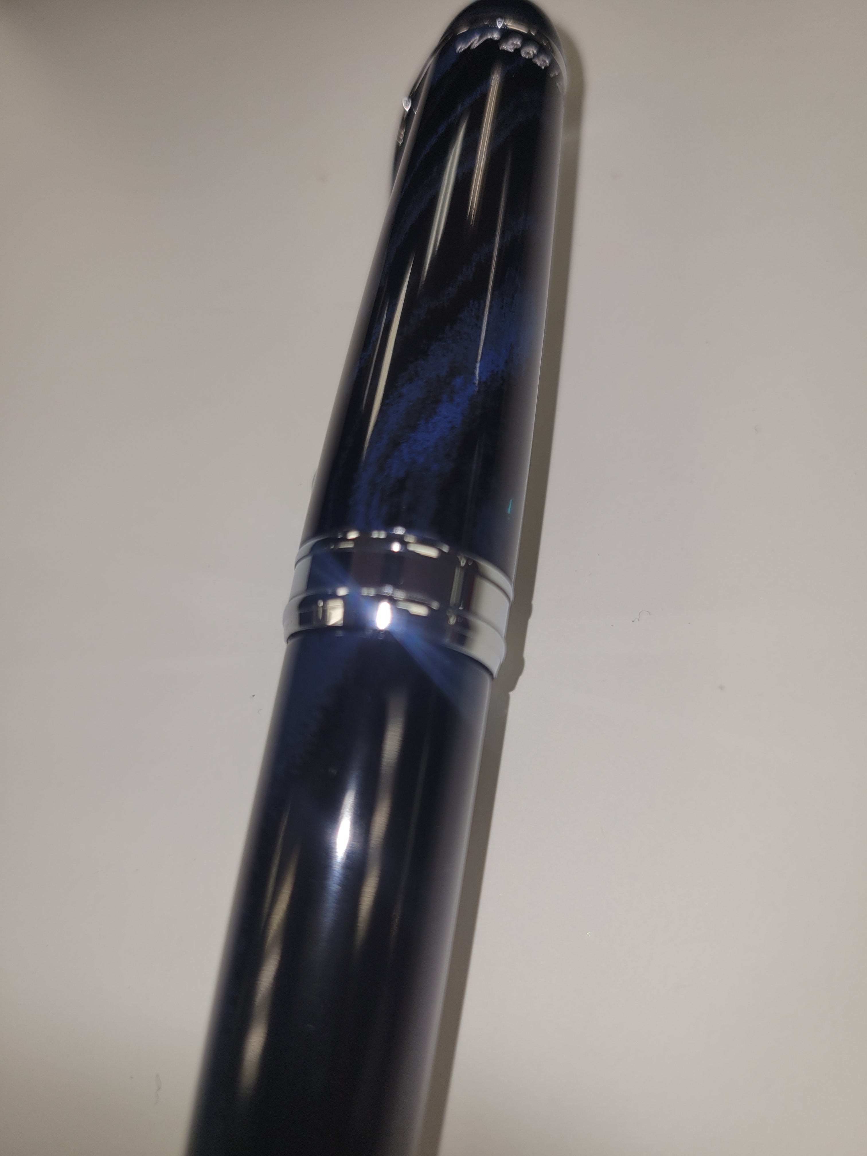 Aurora 888 Fountain Pen - Blue Ebonite - Chrome Trim - 18K Nib (Limited Edition) - Pen Boutique Ltd