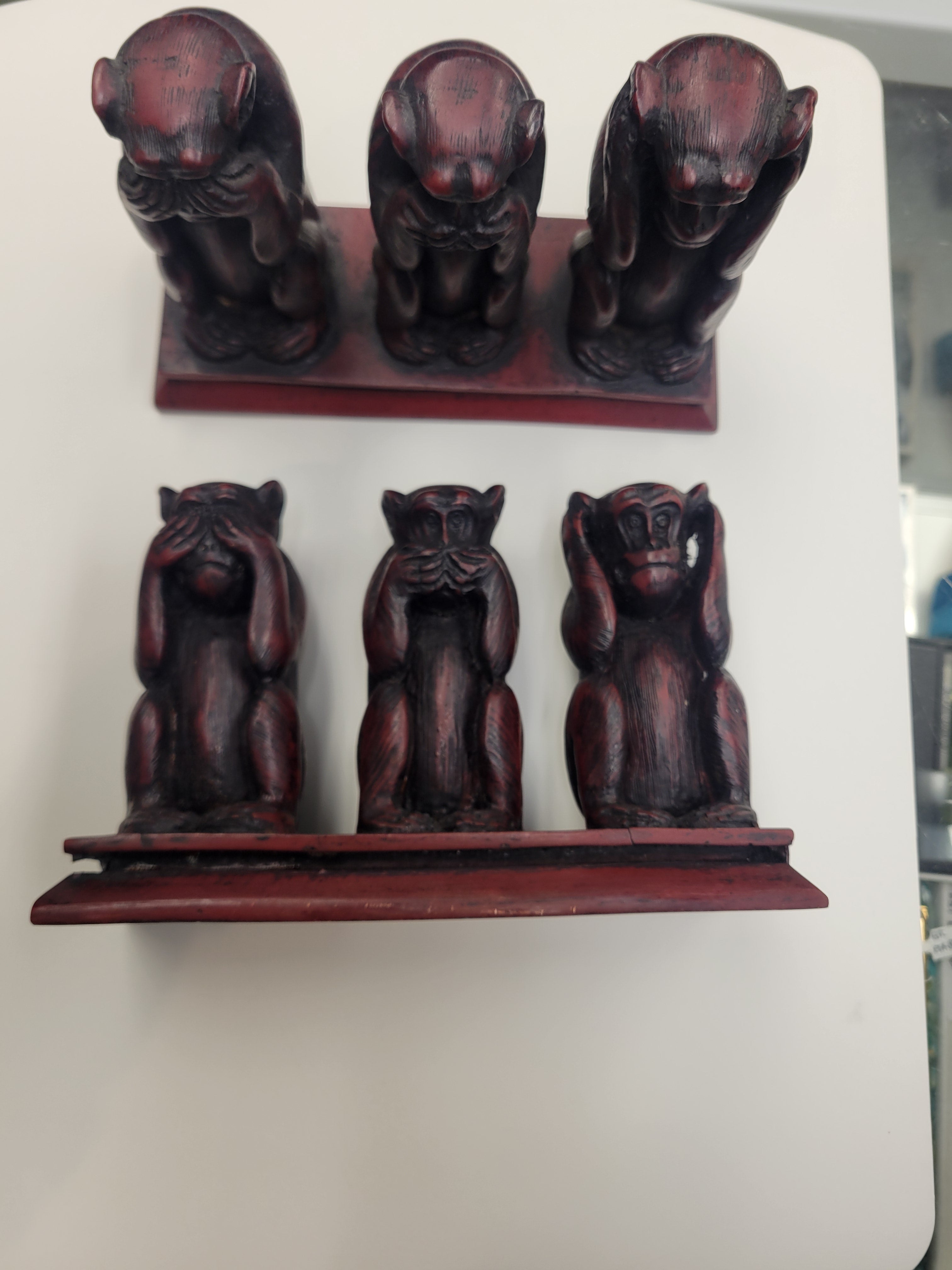Pen Boutique Three Wise and Old Red Monkeys See Hear or Speak No Evil - Pen Boutique Ltd