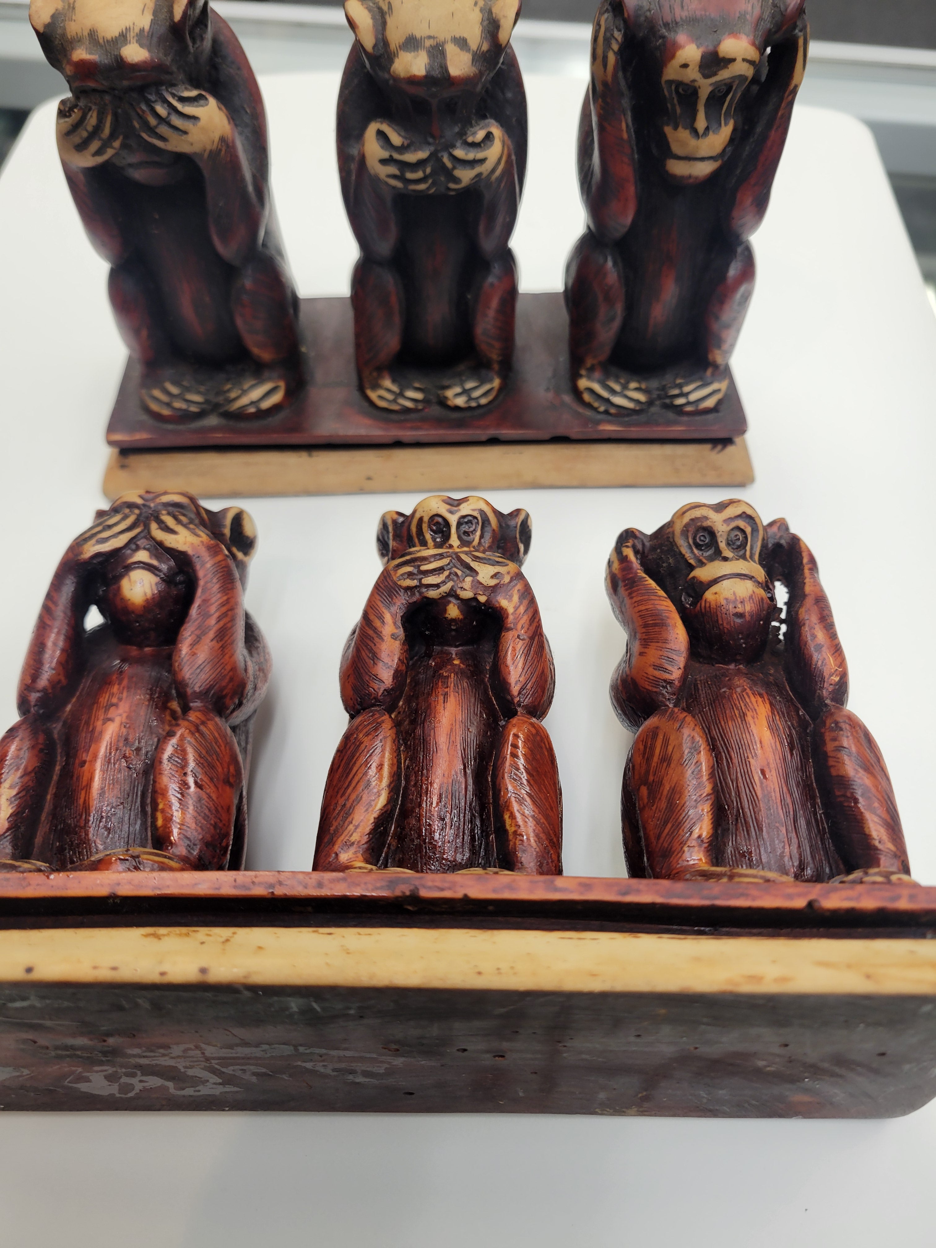 Pen Boutique Three Wise and Old Red Monkeys See Hear or Speak No Evil - Pen Boutique Ltd