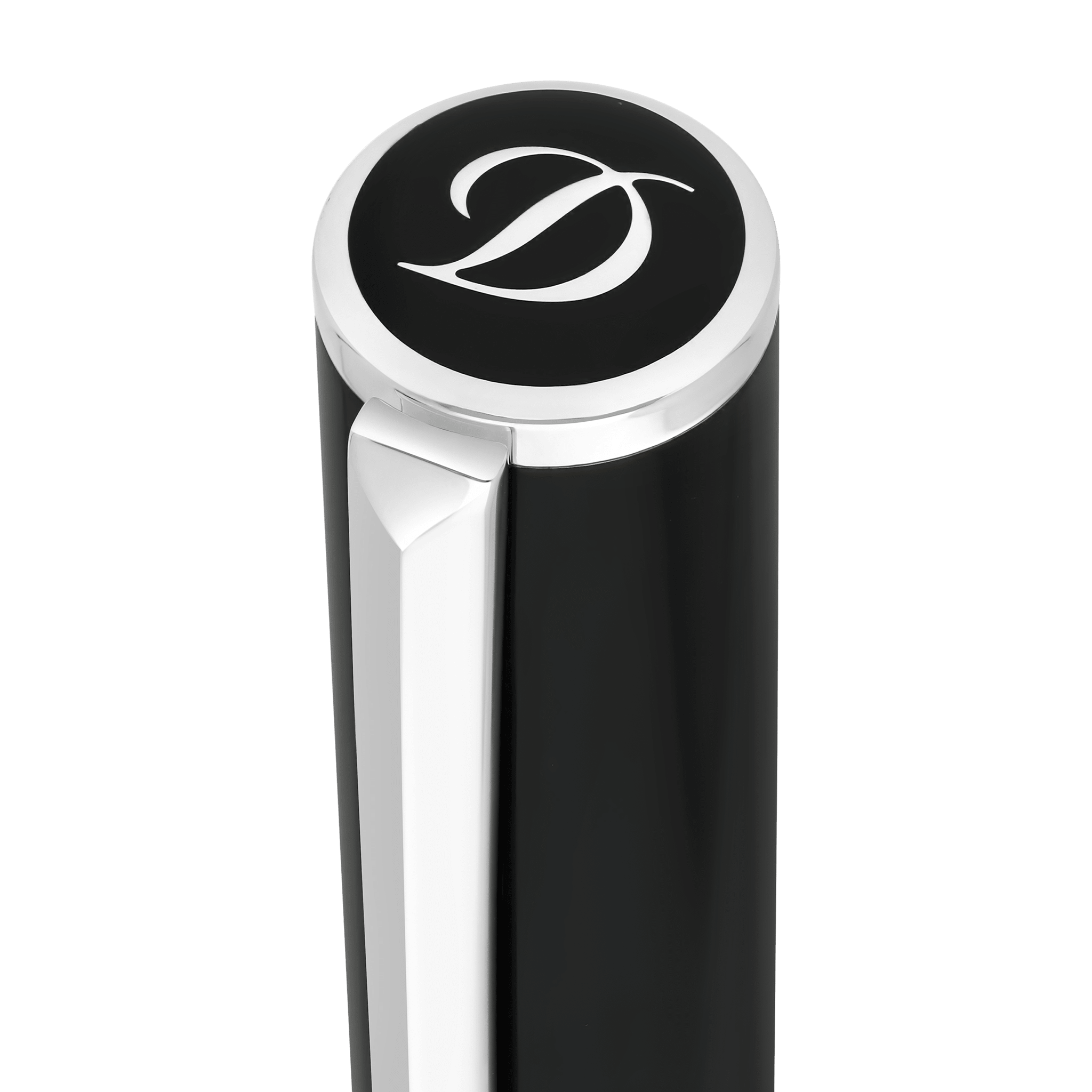 S T Dupont D - Initial Rollerball Pen - Black - Chrome Trim - Pen Boutique Ltd