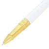 S T Dupont D - Initial Rollerball Pen - White - Gold Trim - Pen Boutique Ltd