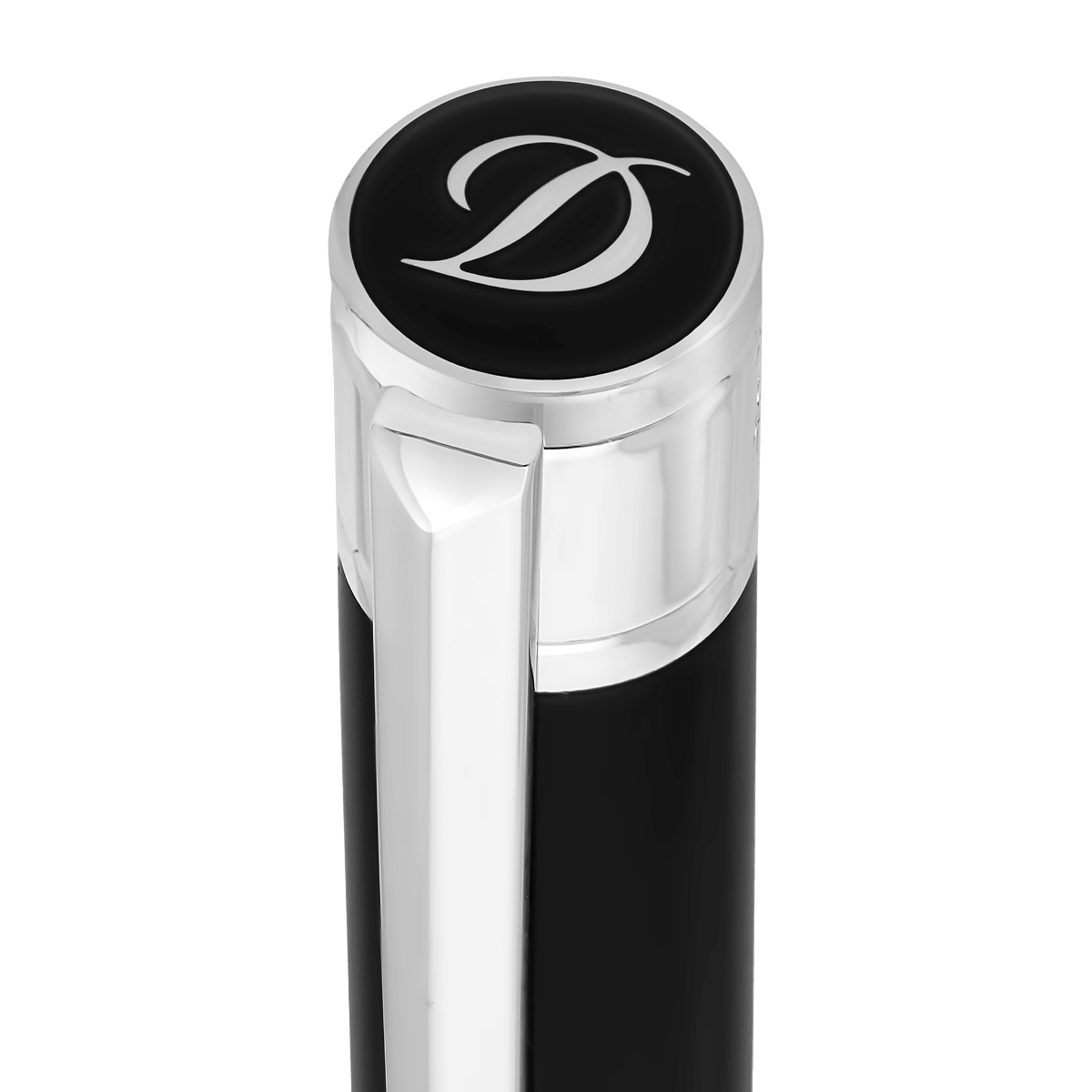 S T Dupont D - Initial Ballpoint Pen - Black - Chrome Trim - Pen Boutique Ltd