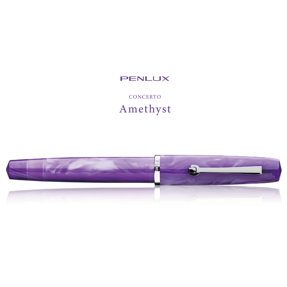 Penlux Concerto Fountain Pen - Amethyst + FREE Matching Ink Bottle - Pen Boutique Ltd