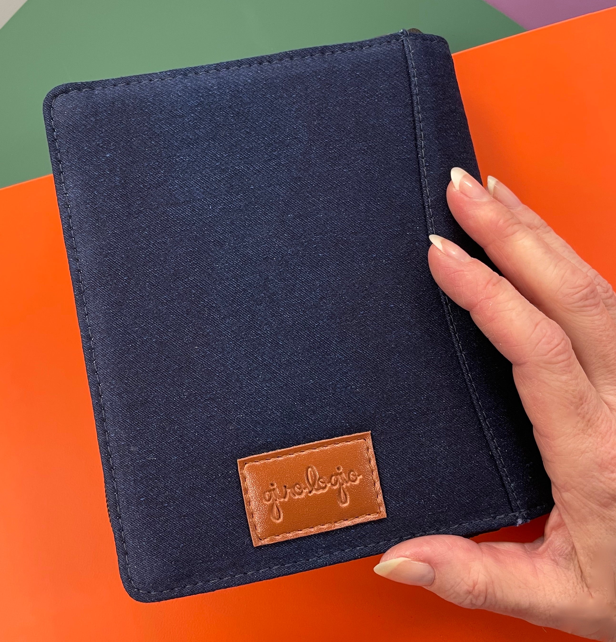 Girologio Cotton Denim Pen Case - 12 Zip - Pen Boutique Ltd
