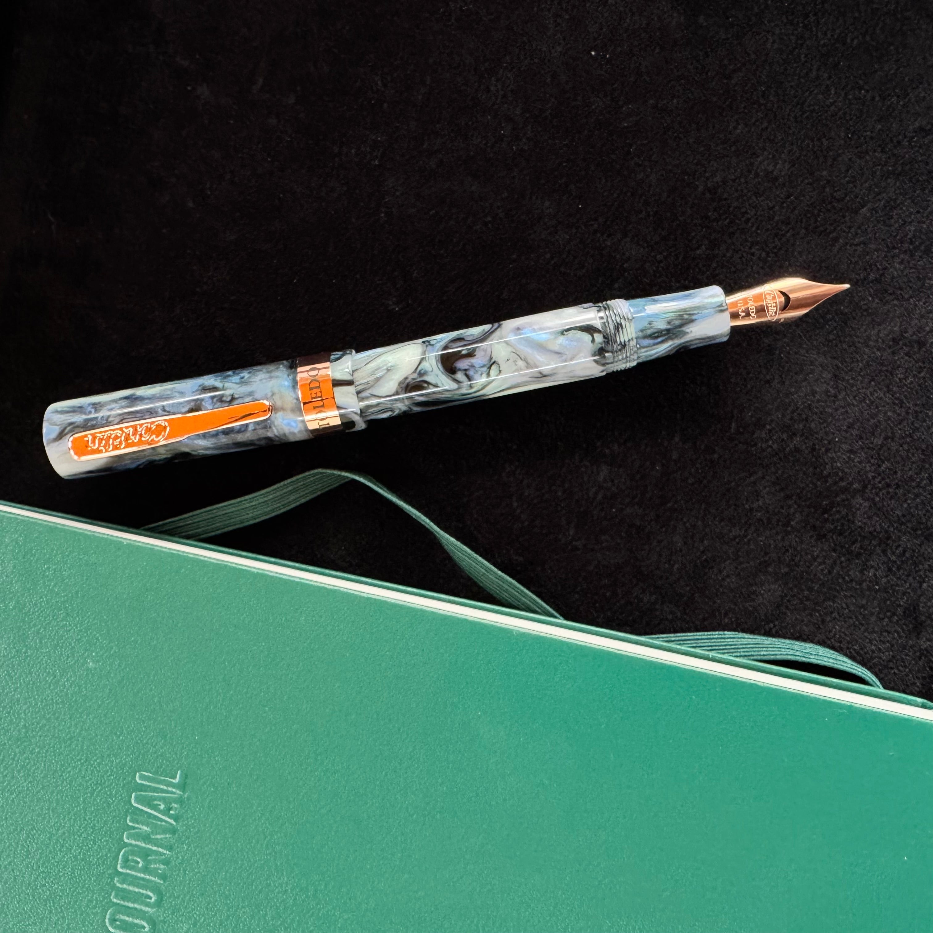 Conklin Toledo Fountain Pen - Limited Edition - Blue Abalone - Rose Gold Trim (Pen Boutique Exclusive) - Pen Boutique Ltd