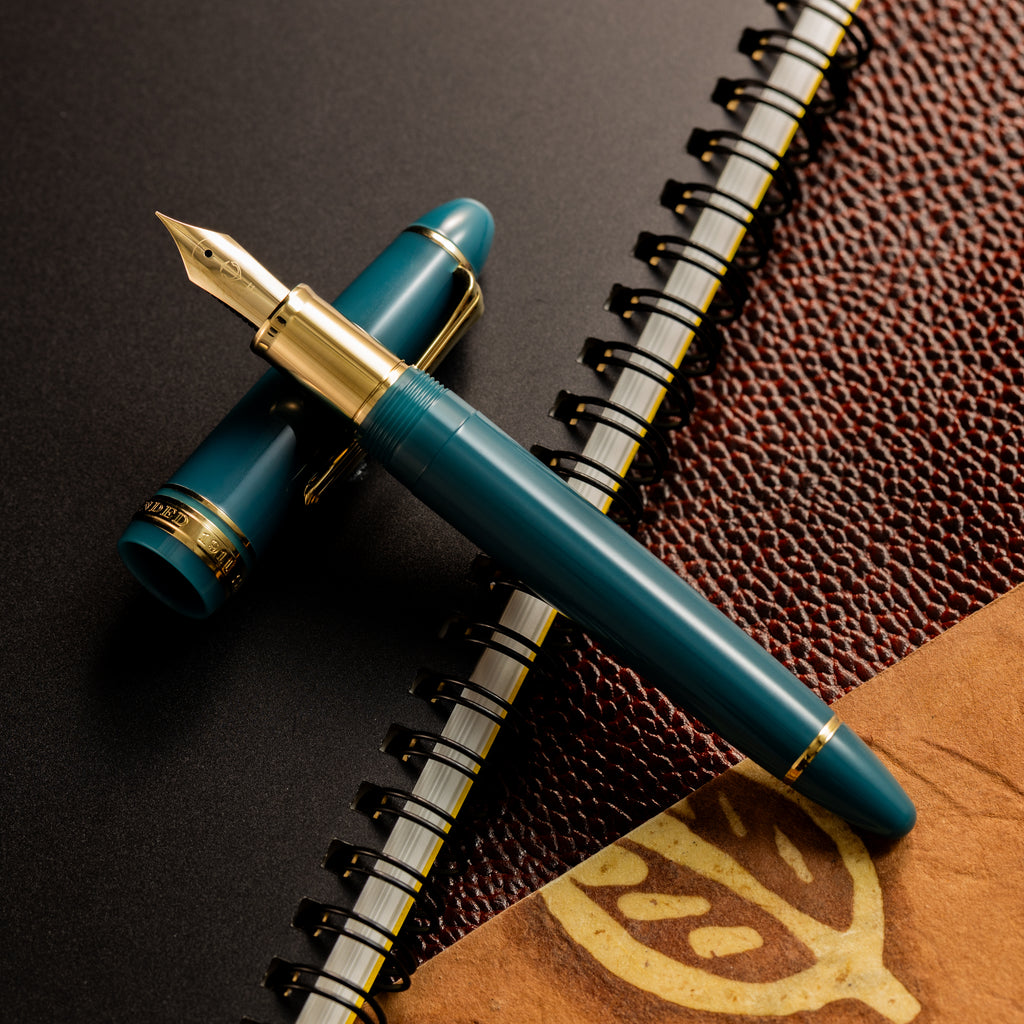Sailor 1911L Fountain Pen - Muted Green - Casual L Stable Gold Trim - Pen Boutique Ltd