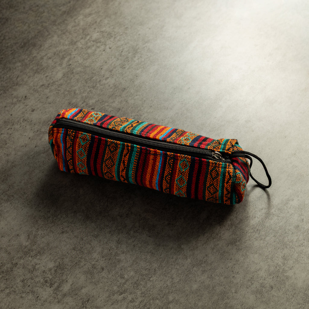 Pen Boutique Sherpa Pencil Bag - Multi Orange Stripe Print (Zipper Closure) - Pen Boutique Ltd