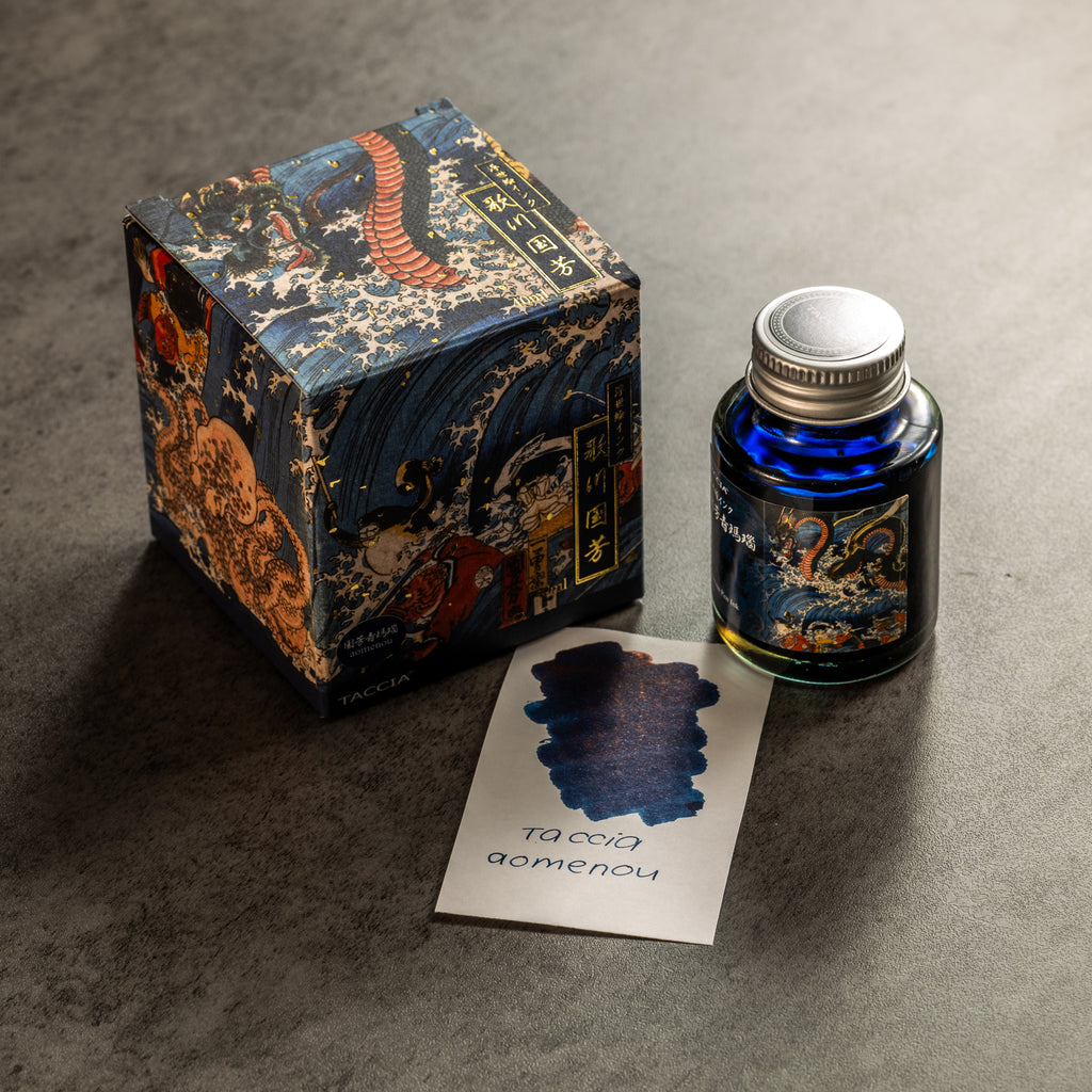 Taccia Ukiyo - e Ink Bottle - Kuniyoshi - Aomenou - 40 ml (Ver. 3) - Pen Boutique Ltd