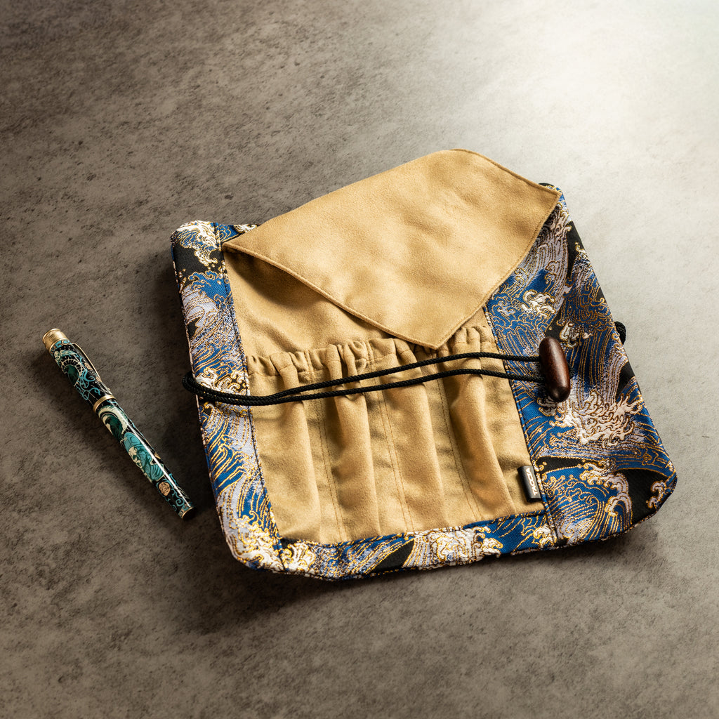 Taccia Kimono Pen Roll - Wave - 4 Slot - Small - Pen Boutique Ltd