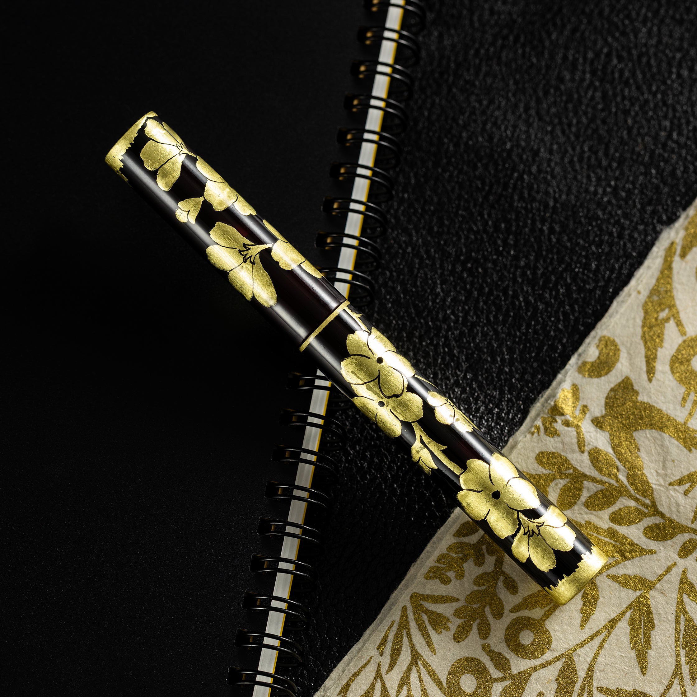 Zek Handpainted Tezhip Art Black with Gold Fountain Pen-Pen Boutique Ltd