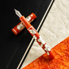 Zek Handpainted Tezhip Art Flower Red with Silver Flower Fountain Pen-Pen Boutique Ltd
