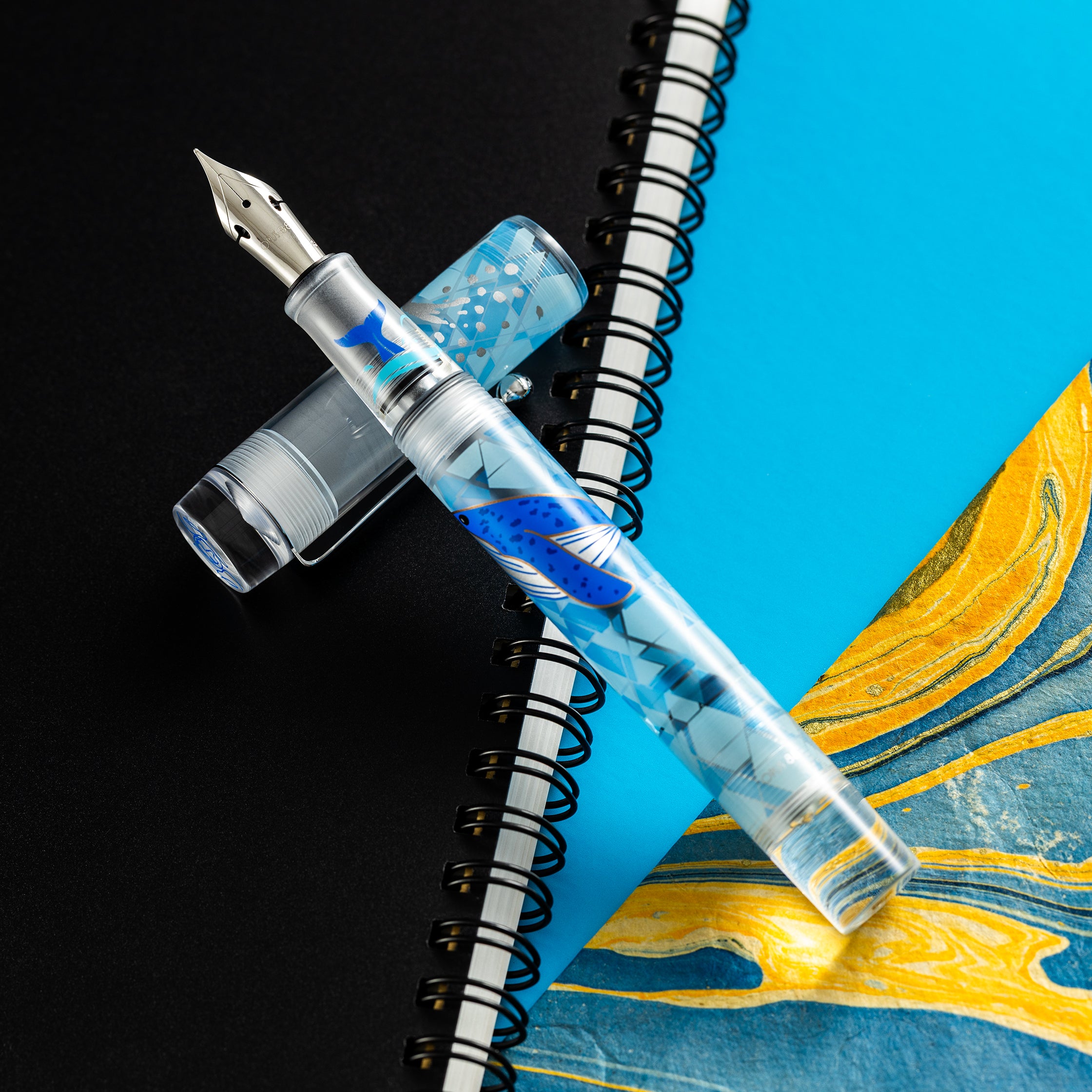 Opus 88 Demo Fountain Pen - Ocean - Blue Whale (Limited Edition) - Pen Boutique Ltd
