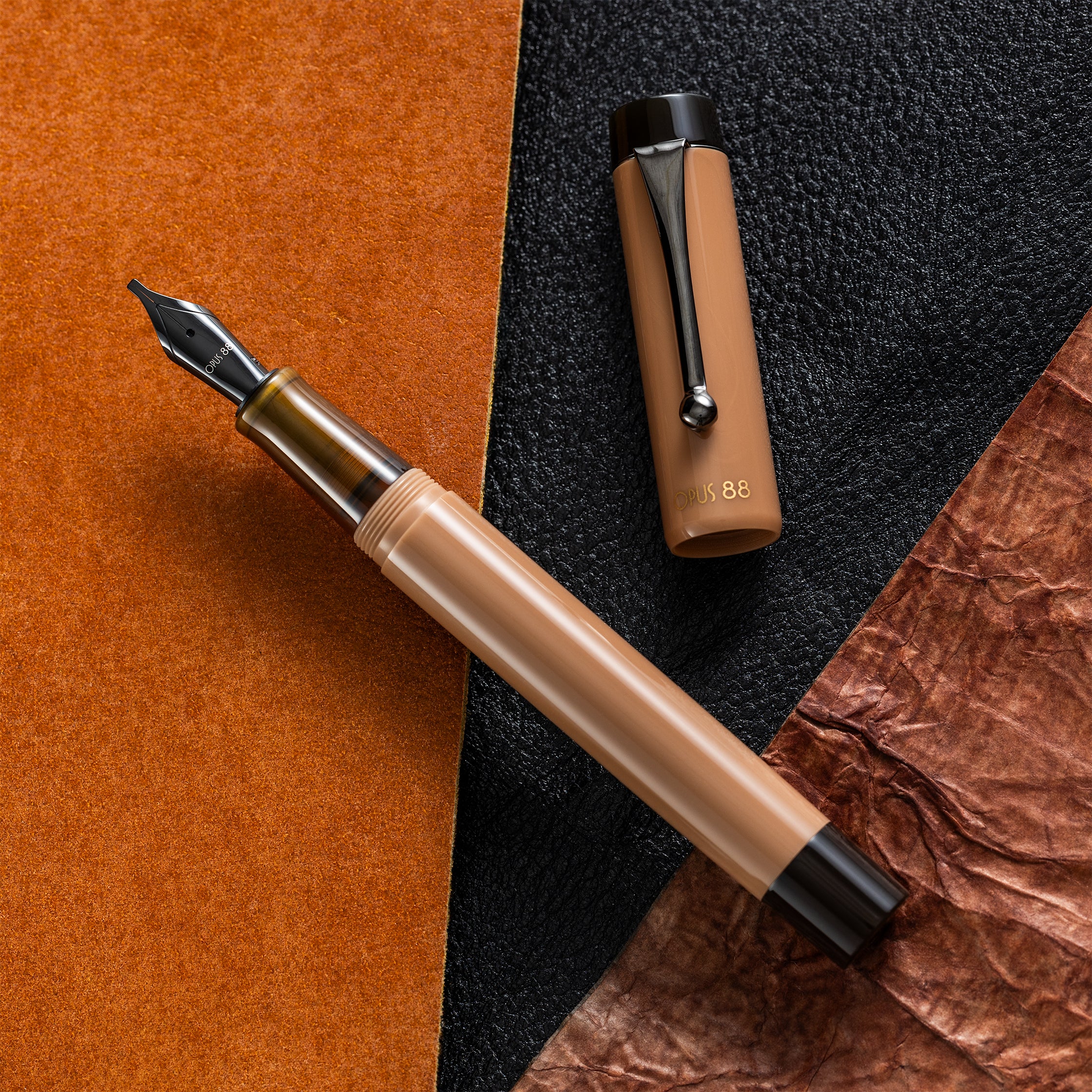 Opus 88 Demo Fountain Pen - Mocha Mousse - PVD Trim - Pen Boutique Ltd